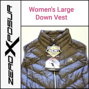 🆕️ ZeroXposur Women's Large Grey Down Vest 20379